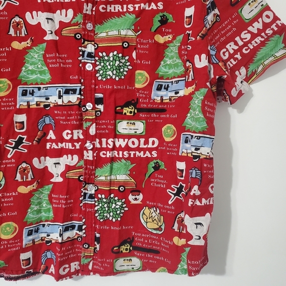 Griswold Family Christmas National Lampoons Button Down Short Sleeve Shirt 3XL - Picture 3 of 15